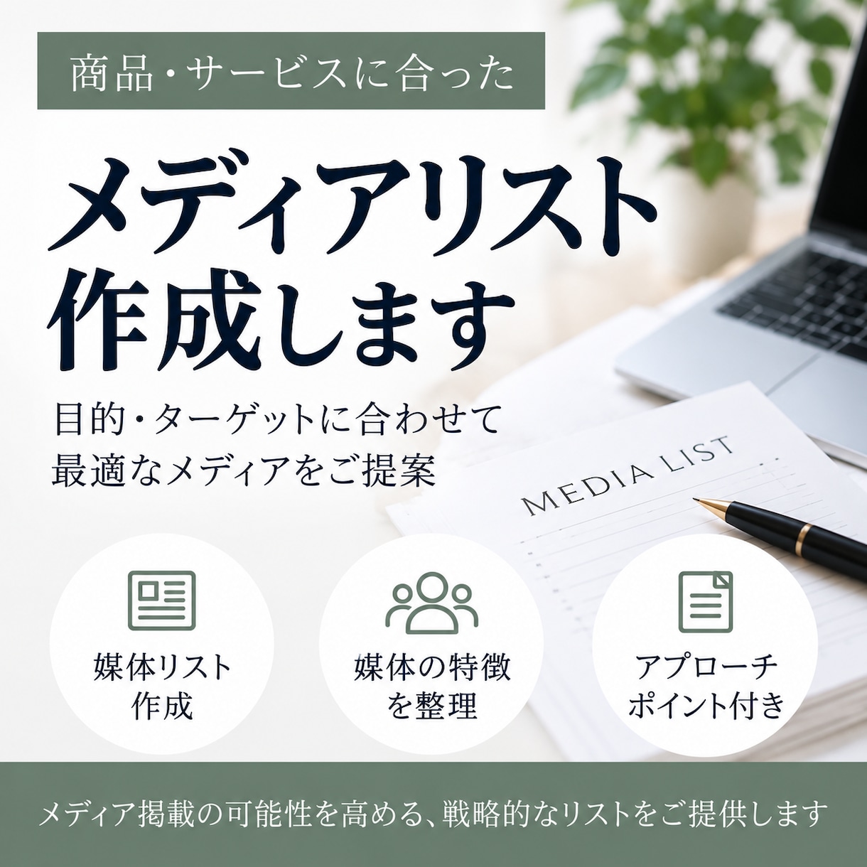 商品に合ったメディアリストを作成します 闇雲に送らない、相性重視のメディア選定をします イメージ1