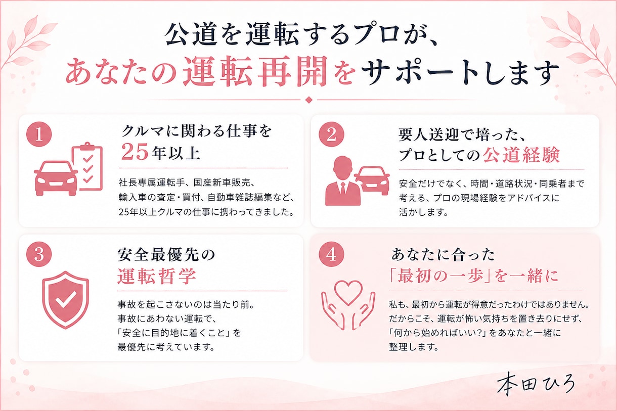 久しぶりの運転の悩みに、プロが個別に答えます ペーパードライバーの「私の場合、どうすればいい？」がわかる！ イメージ7