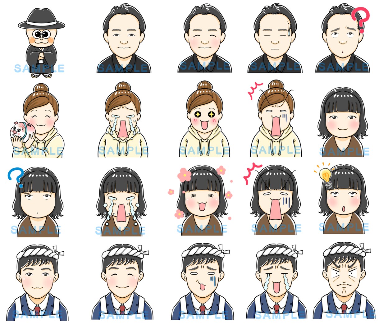 吹き出しにも！表情豊かな目立つアイコンお描きします 選べる表情28種以上！商用可！HP・ブログ・SNSを楽しく！ イメージ5