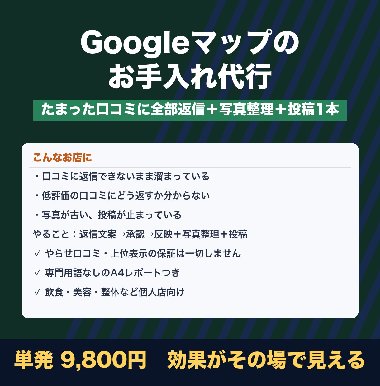 Googleマップの口コミ返信を代行します たまった口コミに全部返信＋写真整理＋投稿1本 イメージ1