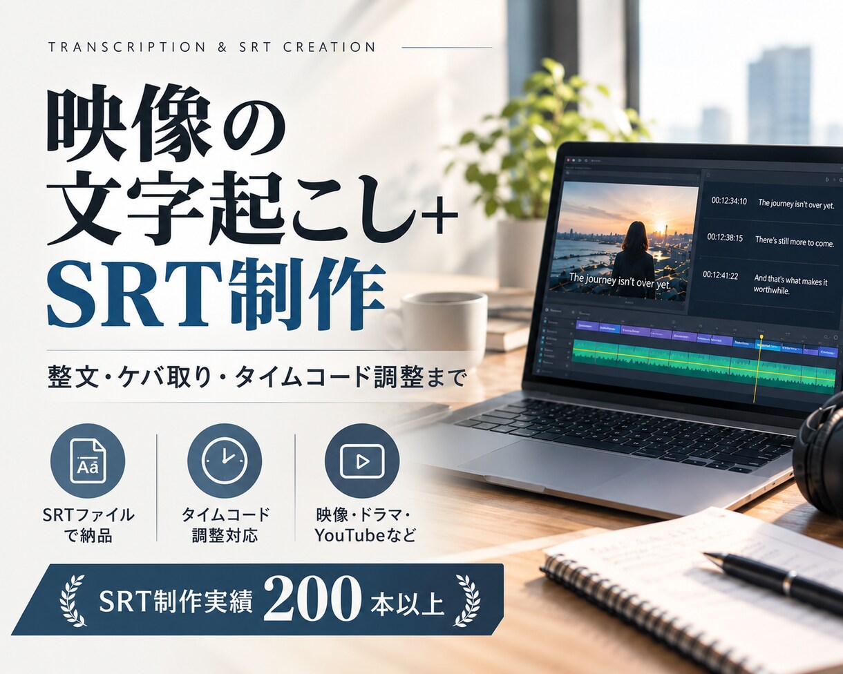 映像作品の文字起こしフル作業を承ります 素起こし・整文・ケバ取り・タイムコード調整まで対応 イメージ1