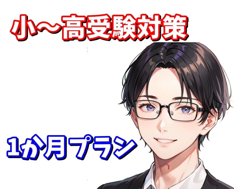 小中高の受験対策【1ヶ月プラン】学習指導します 個別指導塾で副室長兼講師として指導経験有！【60分×4回】 イメージ1