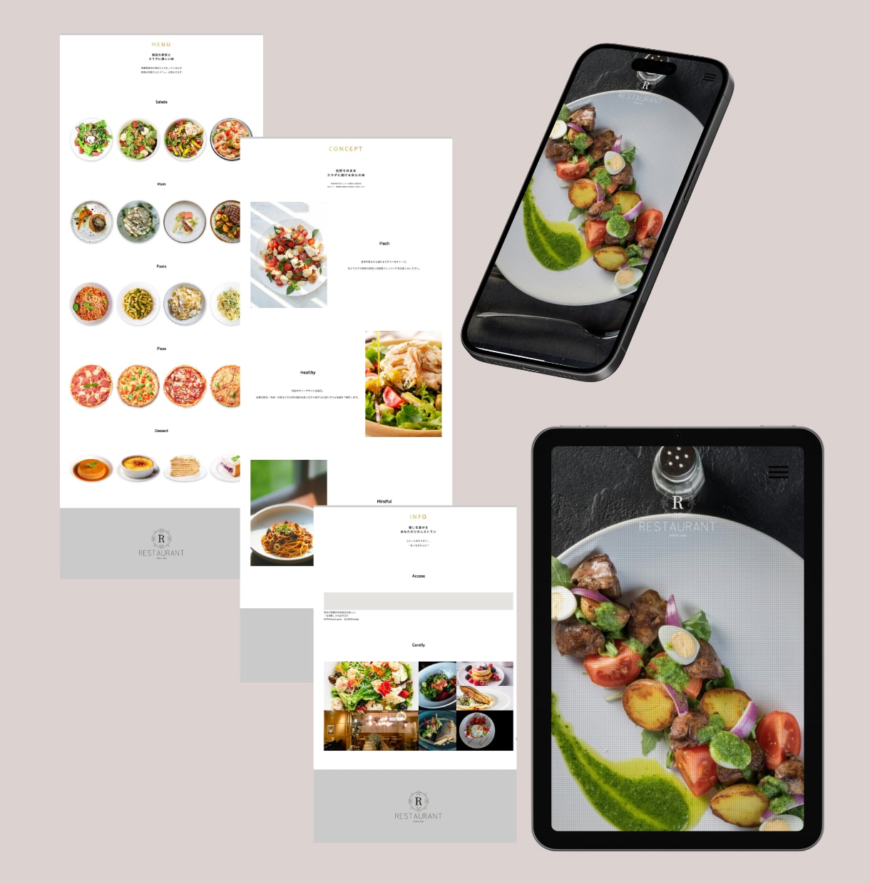 飲食店サイト（テンプレート使用）承ります 一から制作したデザインのテンプレートをもとに制作します。 イメージ1
