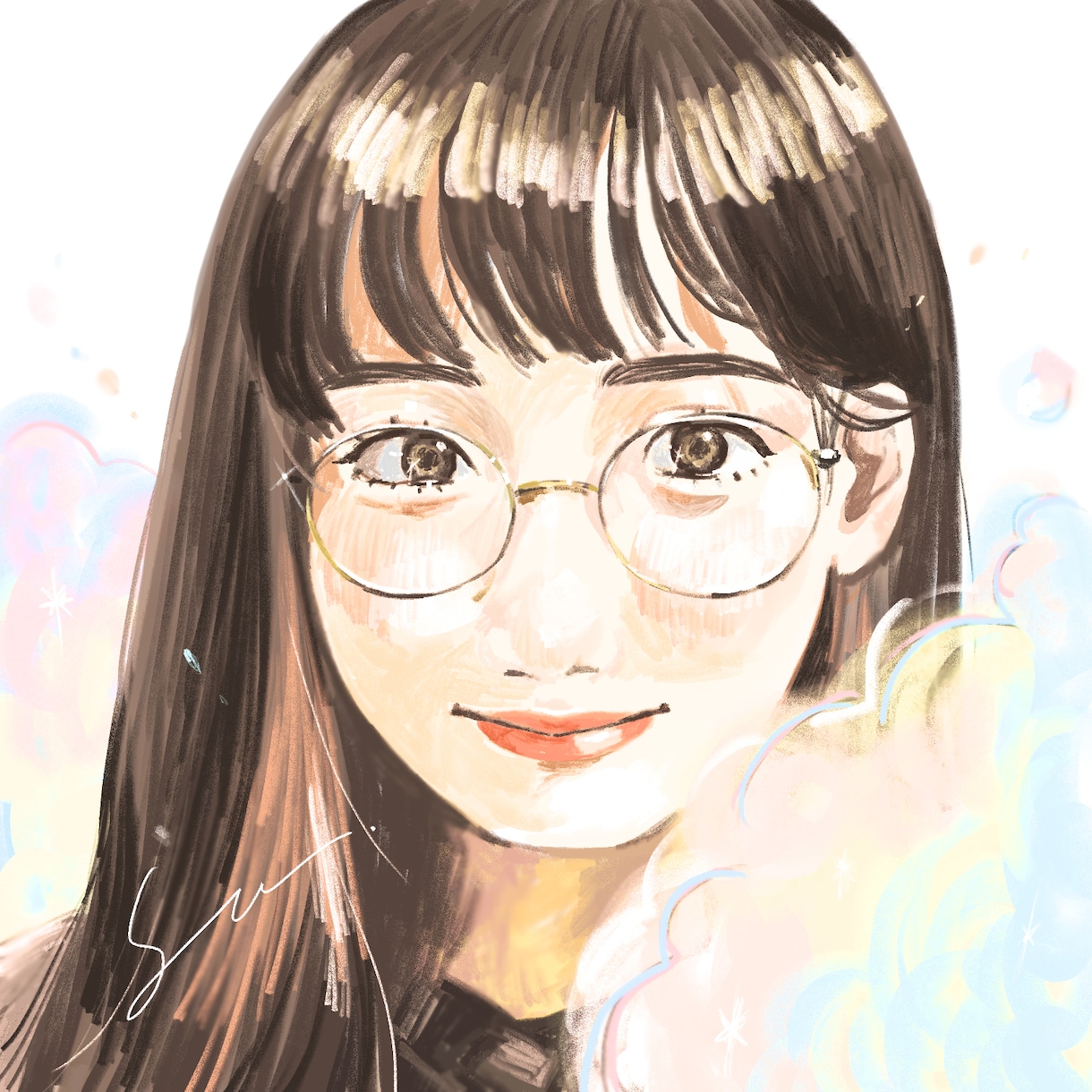 ふんわり優しいオリジナルアイコン制作ます 似顔絵も！あたたかいイラストであなただけのアイコンを作成♪ イメージ1