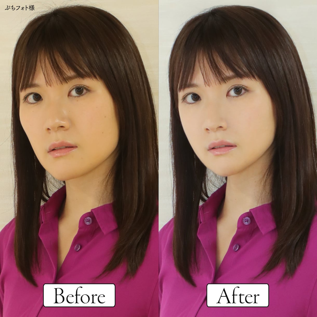 自然に美しくレタッチ致します 基本作業は一律、定額料金で承ります（被写体は1名様） イメージ2