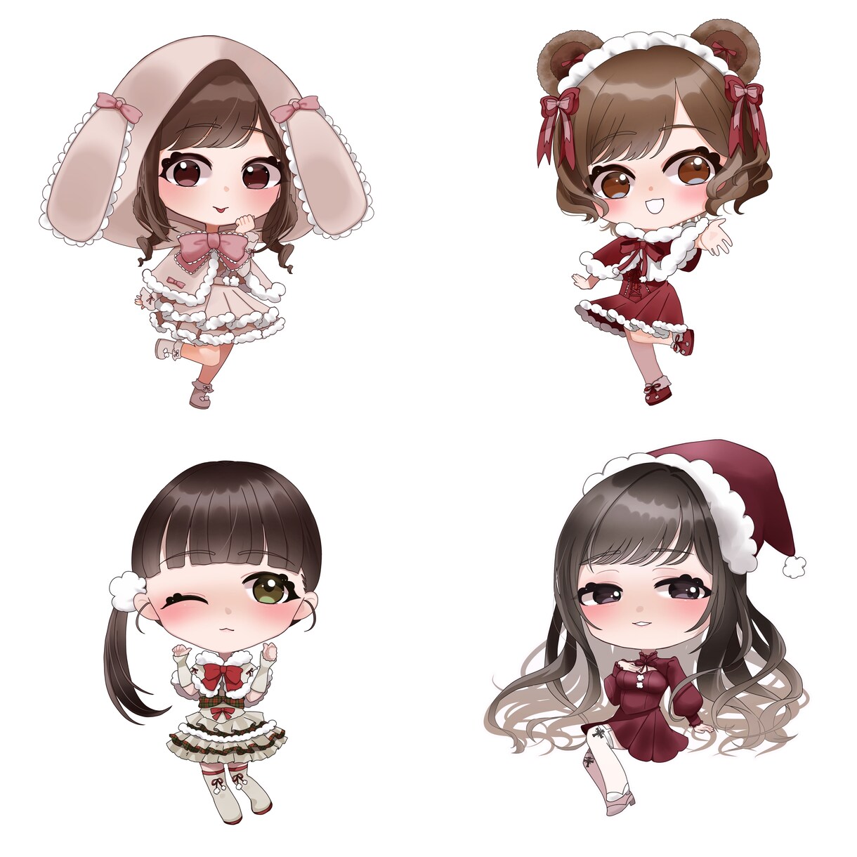 ミニキャラ描きます 小さくても動きのあるポーズと髪でかわいく仕上げます イメージ3