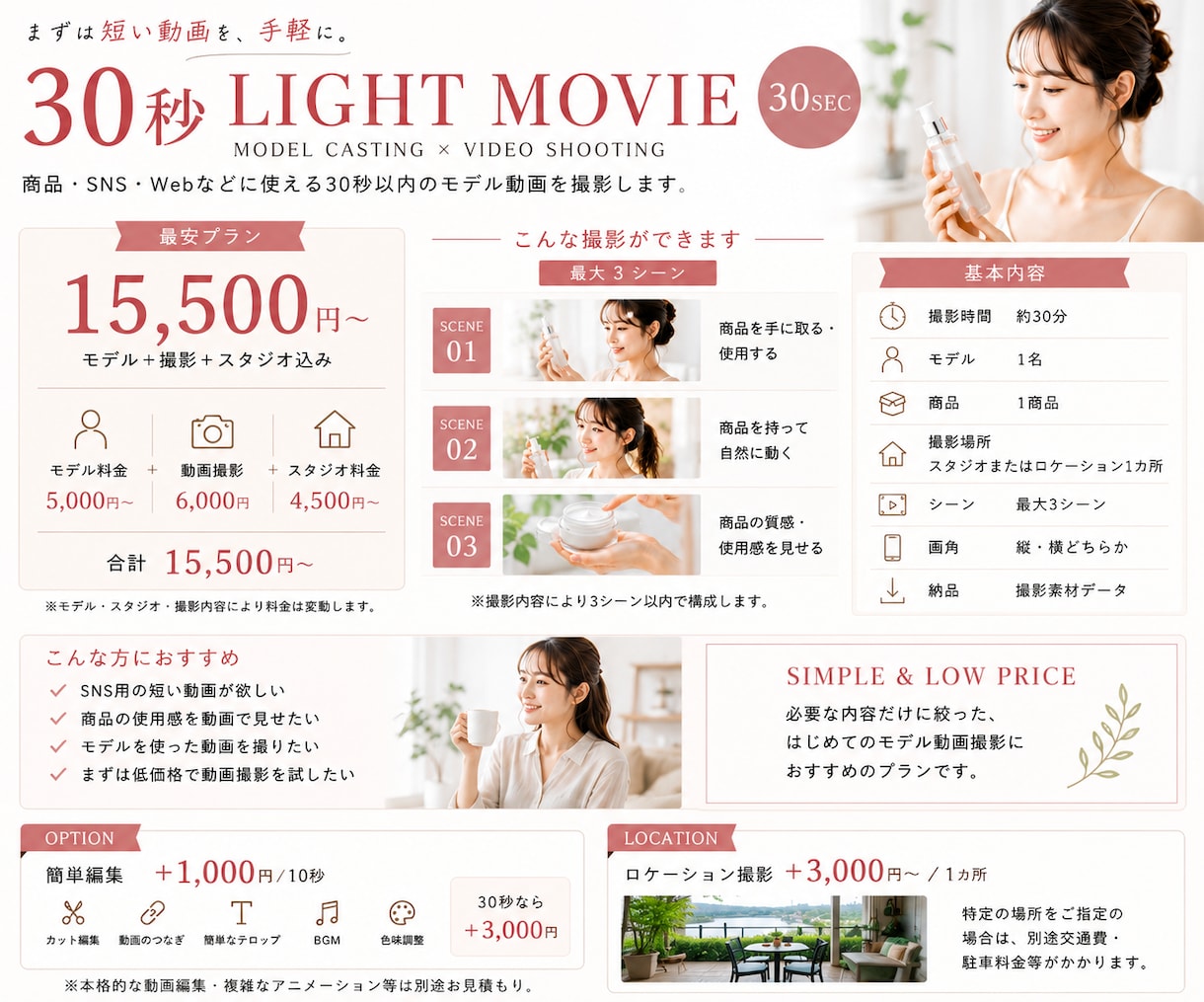 モデル×商品で魅力を伝える動画を撮影します 女性・男性・キッズ・幅広い年代のモデルキャスティングに対応 イメージ2
