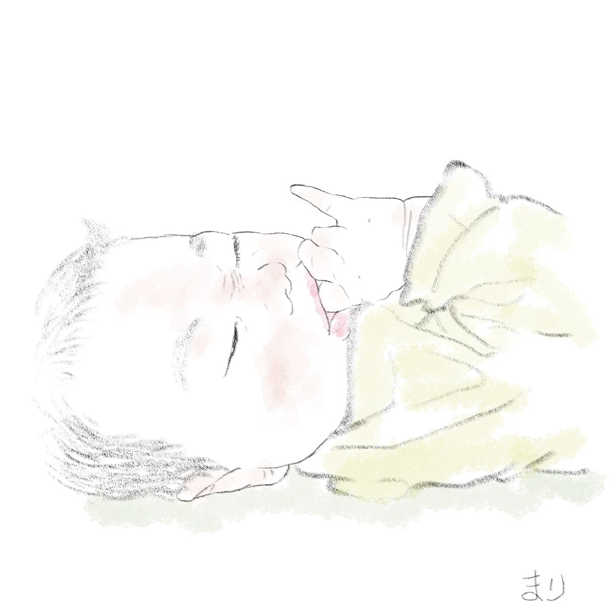 赤ちゃんの鉛筆似顔絵を描きます ご出産のお祝いに喜ばれています イメージ3