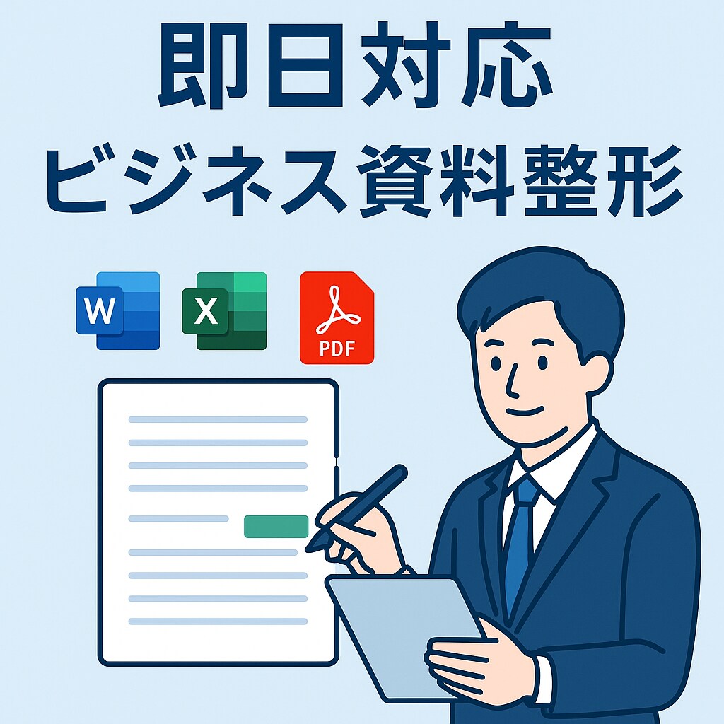 即日！PDF・Word・Excelを整えます 1ファイルからOK！I資料やデータの整形を丁寧にサポート！ イメージ1