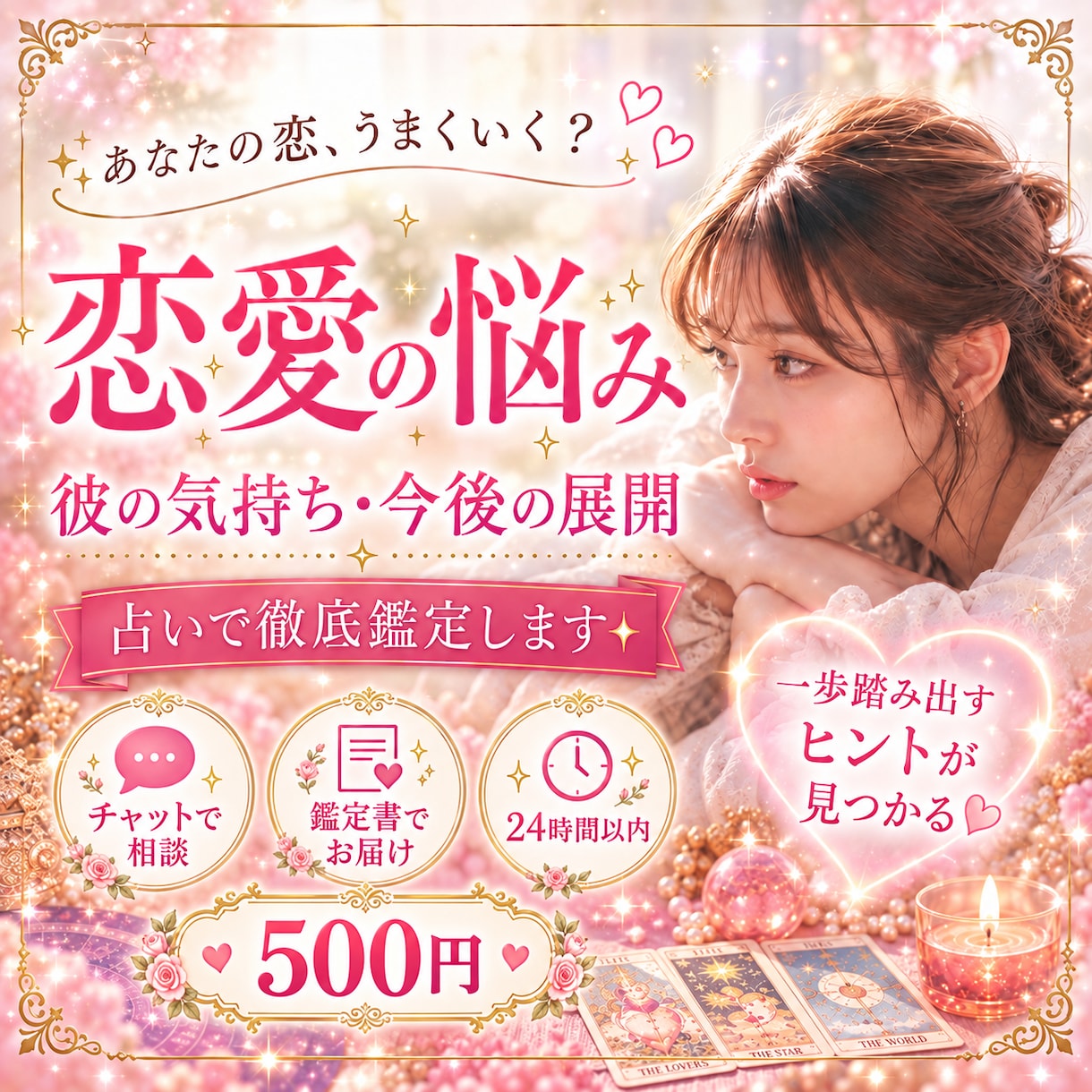 お相手の気持ちから複雑愛まで、あなたの恋を視ます 【恋愛総合鑑定】恋の悩みに迷ったらここ！全て紐解きます イメージ1
