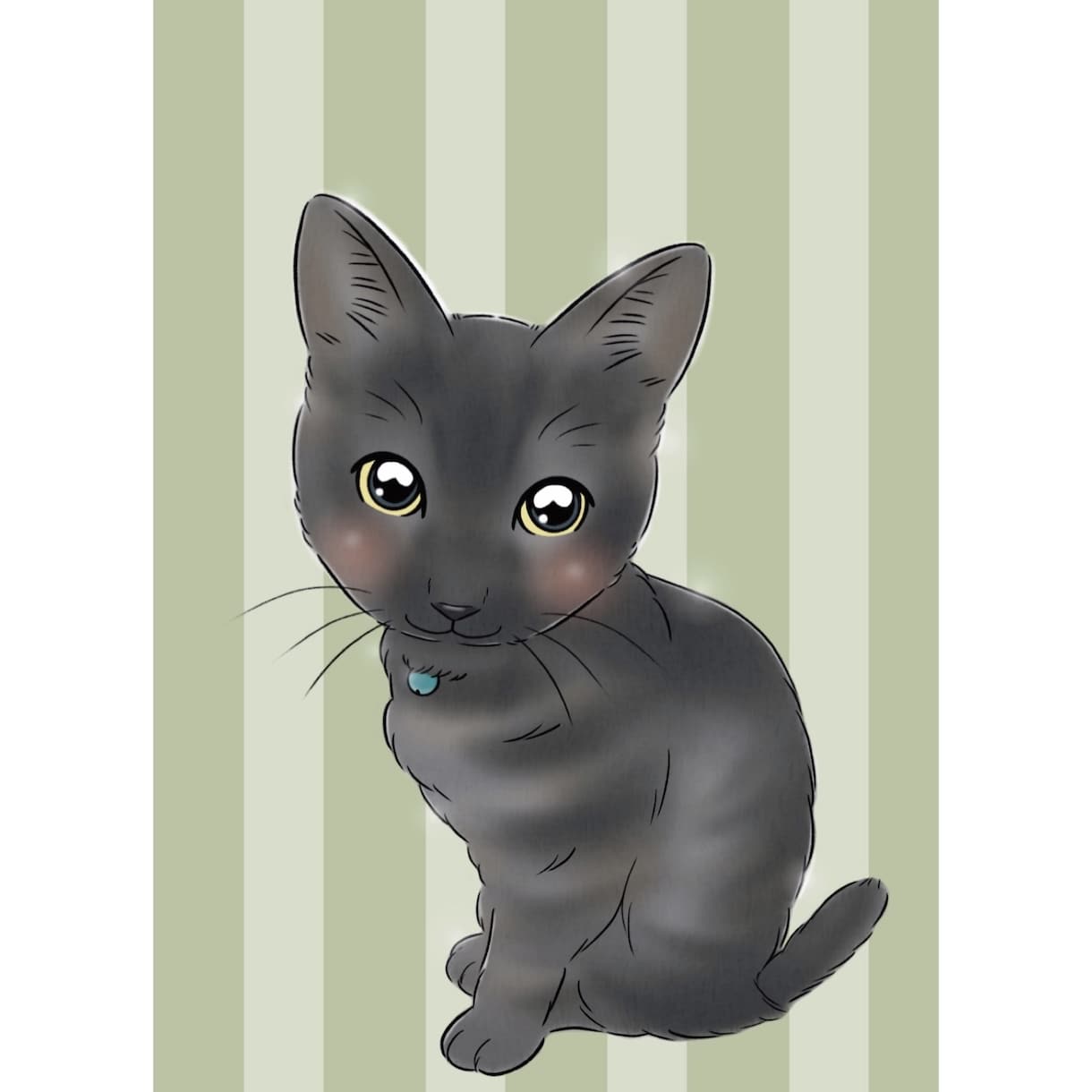 大切なペット(犬 猫 うさぎ 等)の似顔絵描きます かわいいく優しくあたたかい似顔絵です。家族と一緒にもどうぞ♩ イメージ5