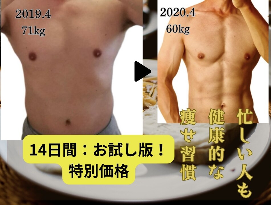 お試し版【破格】14日間でダイエットの基礎教えます 初心者大歓迎！『お値段以上の価値提供！』まずは14日間体験！ イメージ1