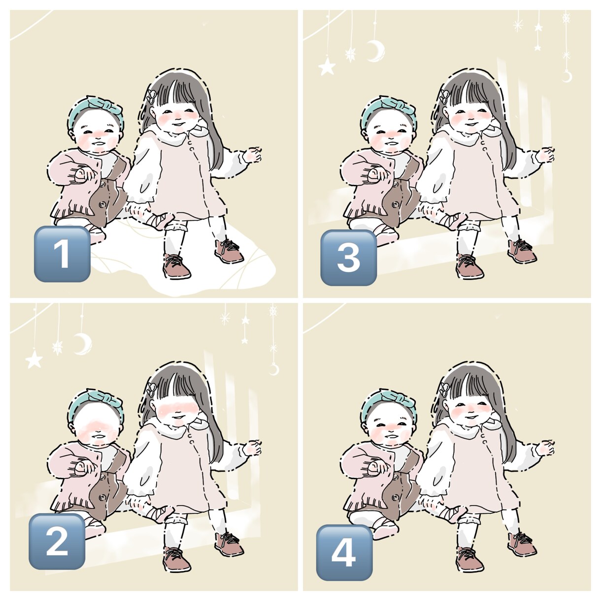 商用OK！ふんわりおしゃれなイラスト描きますます アイコン、挿絵、子供、家族、お好きな写真をイラストに！ イメージ4