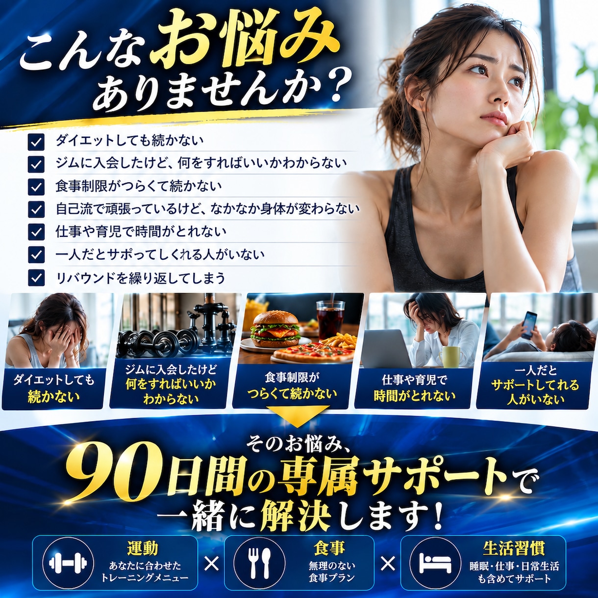 先着3名80%OFF！90日間専属サポートします 運動・食事・生活習慣をまとめて、あなた専属で伴走します イメージ2