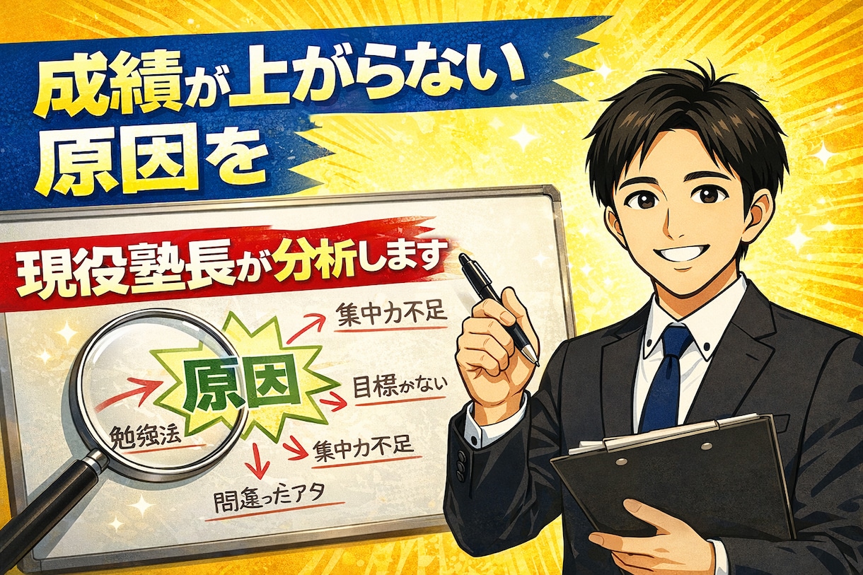 成績が上がらない原因を現役塾長が分析します 「頑張っているのに...」それ、間違った努力かもしれません。 イメージ1