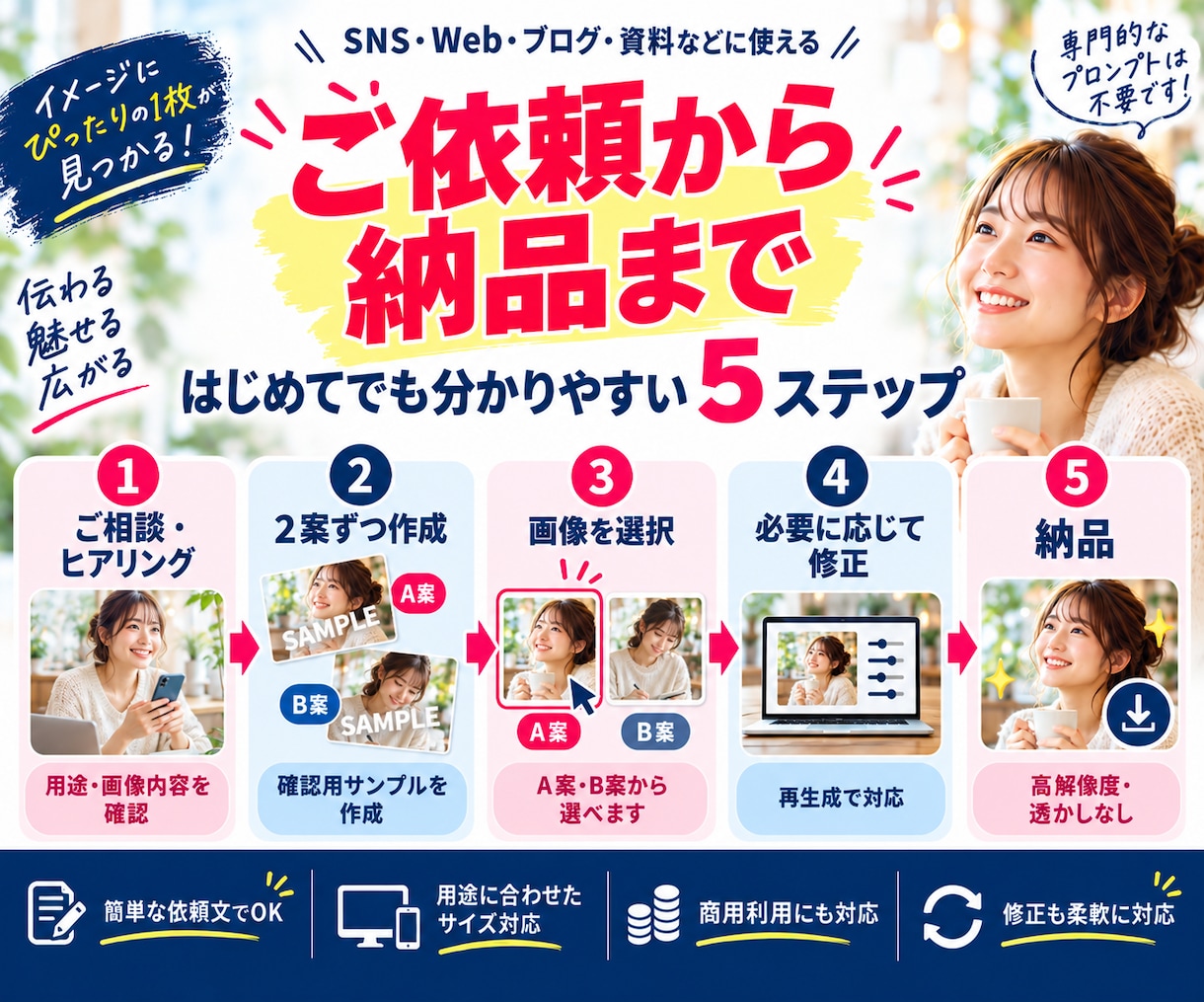 2案から選べるAI画像を制作します 確認後、選んだ画像を高解像度・透かしなしで納品 イメージ6