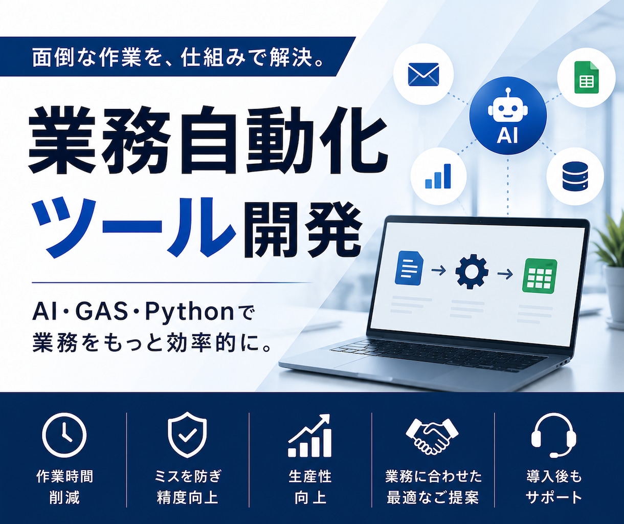 AI・業務自動化ツール開発します その手作業、AIと自動化で効率化 イメージ1