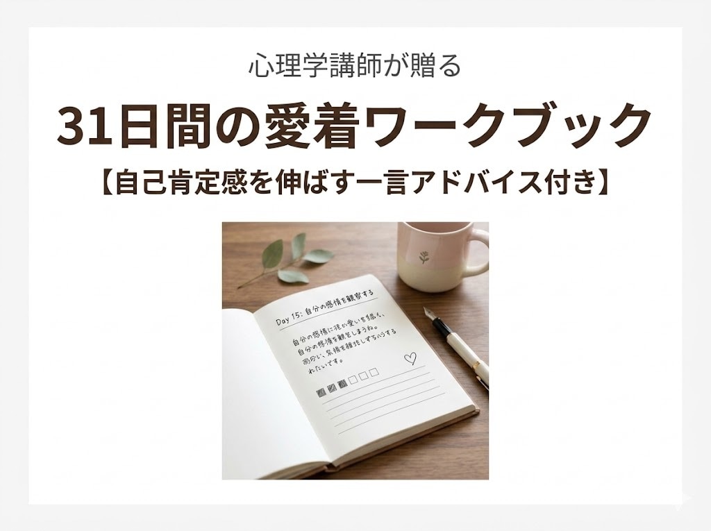 心理学講師が貴方の愛着の傷を３１日ワークで癒します 本を読んでも変われなかった貴方へ。自分を深く知る旅に出よう！ イメージ1