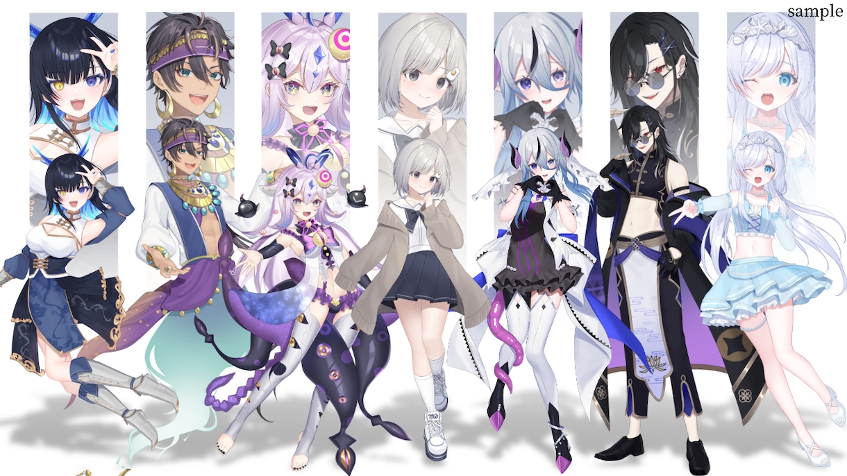 Vtuberキャラデザ・モデリング全て制作します 男性女性キャラどちらも得意です♪イラストのみモデリングのみ可 イメージ4
