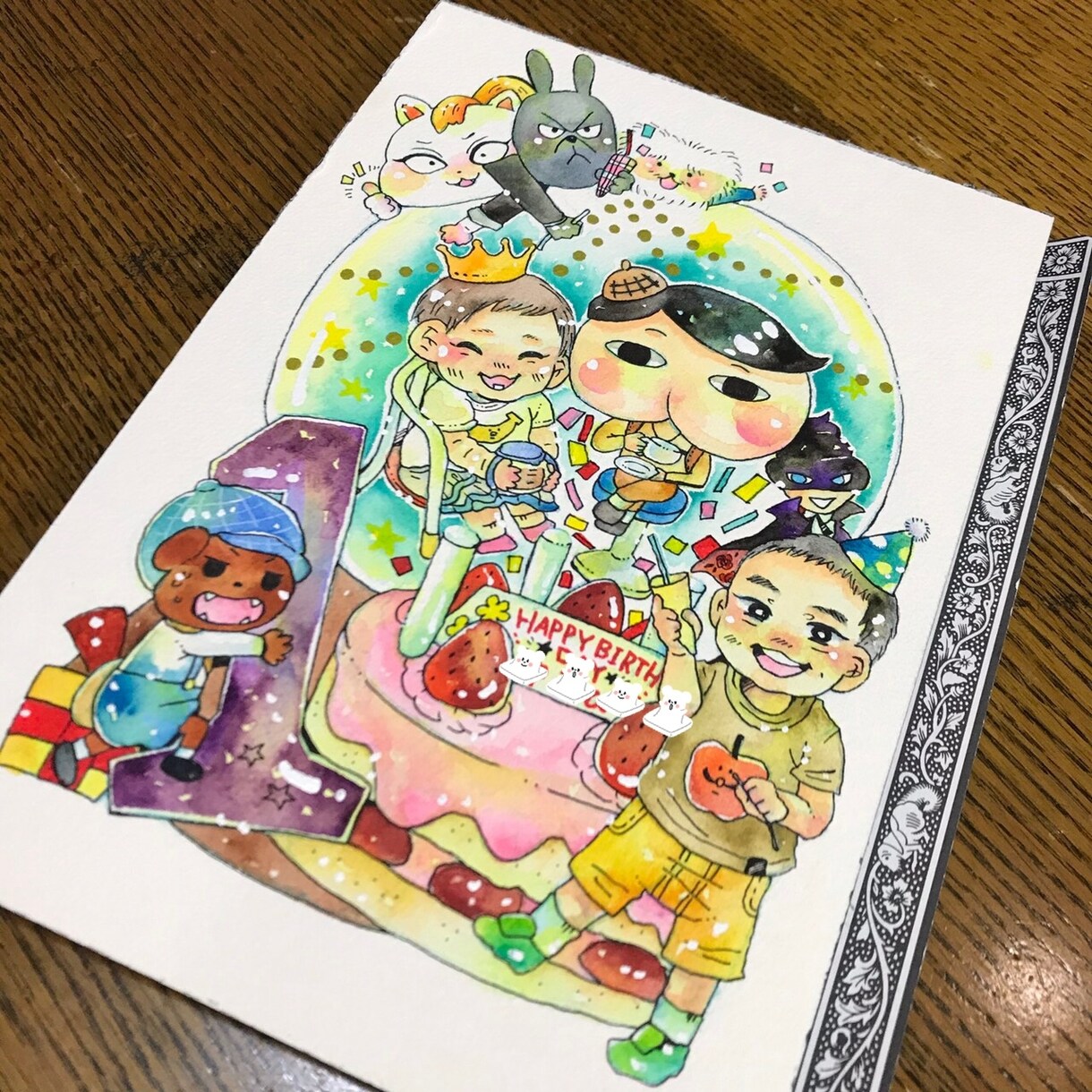 綺麗なスノードーム風の似顔絵イラストを描きます お子さんと思い出のおもちゃや品物を形に残しませんか？ イメージ3