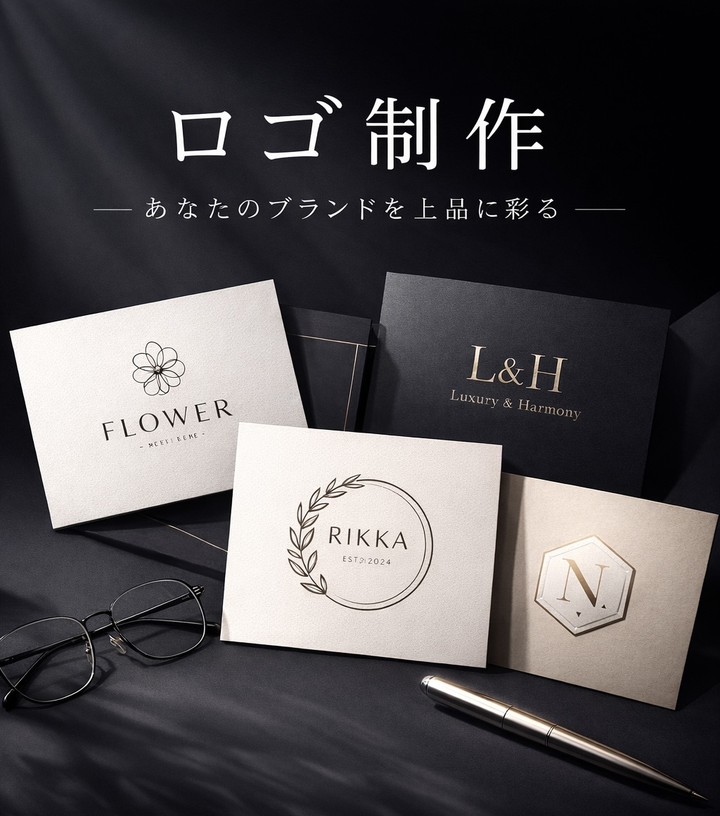 ブランド価値を高める洗練ロゴを丁寧に制作します お客様の想いやコンセプトを大切にデザインいたします。 イメージ1