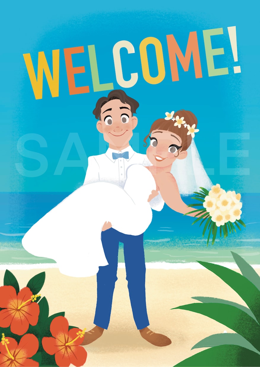 素敵なウェルカムボード用イラストを描きます 海外アニメ風イラストであなたの結婚式をお手伝いします。 イメージ4