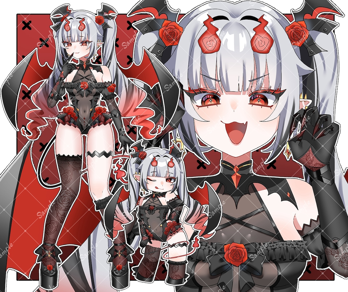 全身＋アップ＋デフォのイラストを描きます 全身・アップ・デフォを1枚に詰め込んだ豪華なイラストを制作 イメージ3