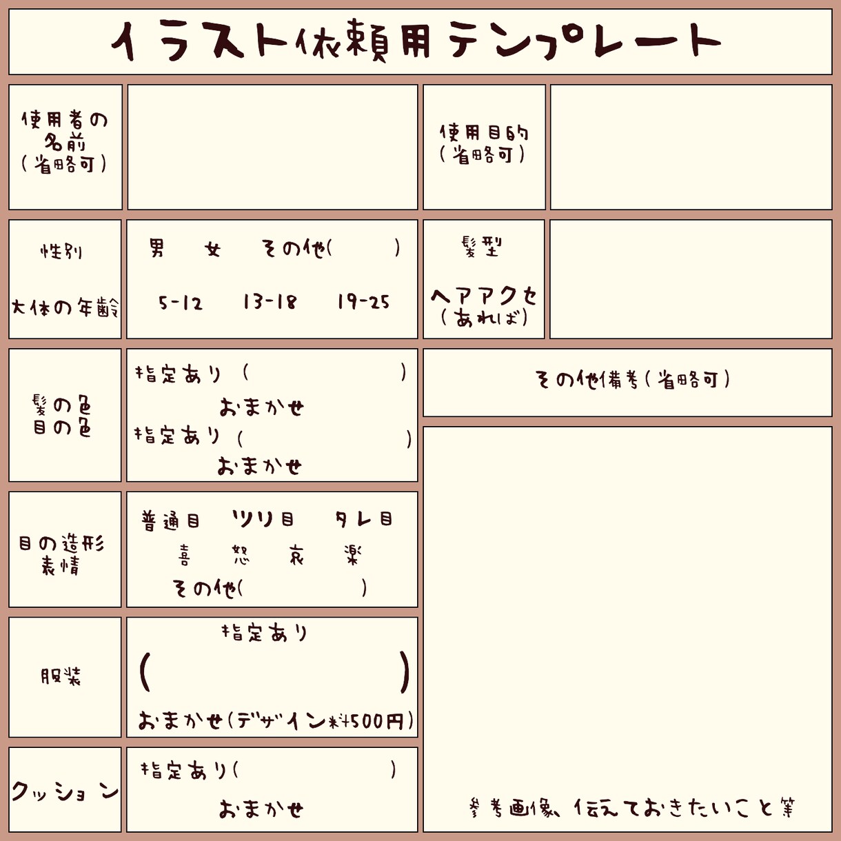 9月20日まで限定価格！あなた用のイラスト描きます テンプレ使用で安価でイラストをお描きします！！ イメージ3