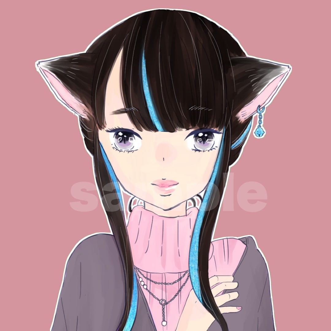 大人可愛いオシャレなSNSアイコン作成します ちょっと可愛いケモ耳もお描きします♡ イメージ1
