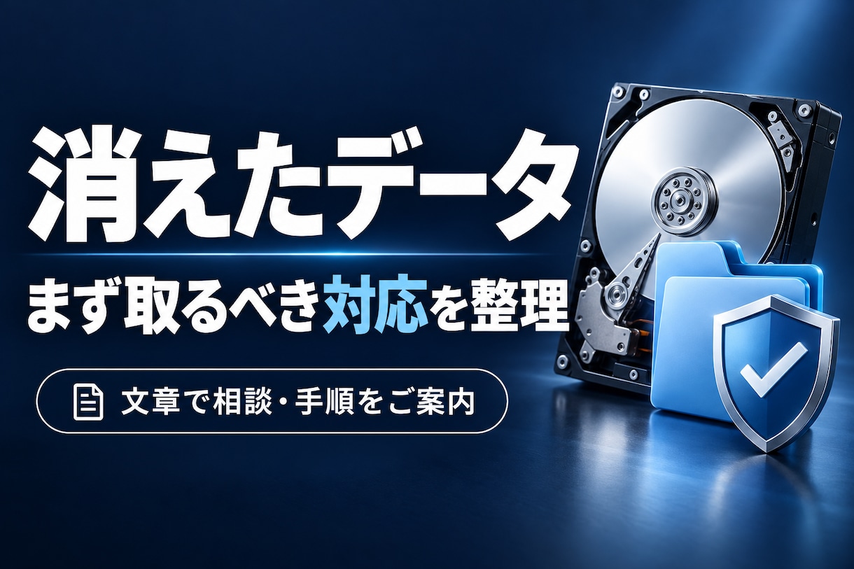 消えたデータの初動と注意点をご案内します 復元ソフトを使う前に、今できる対応を整理 イメージ1