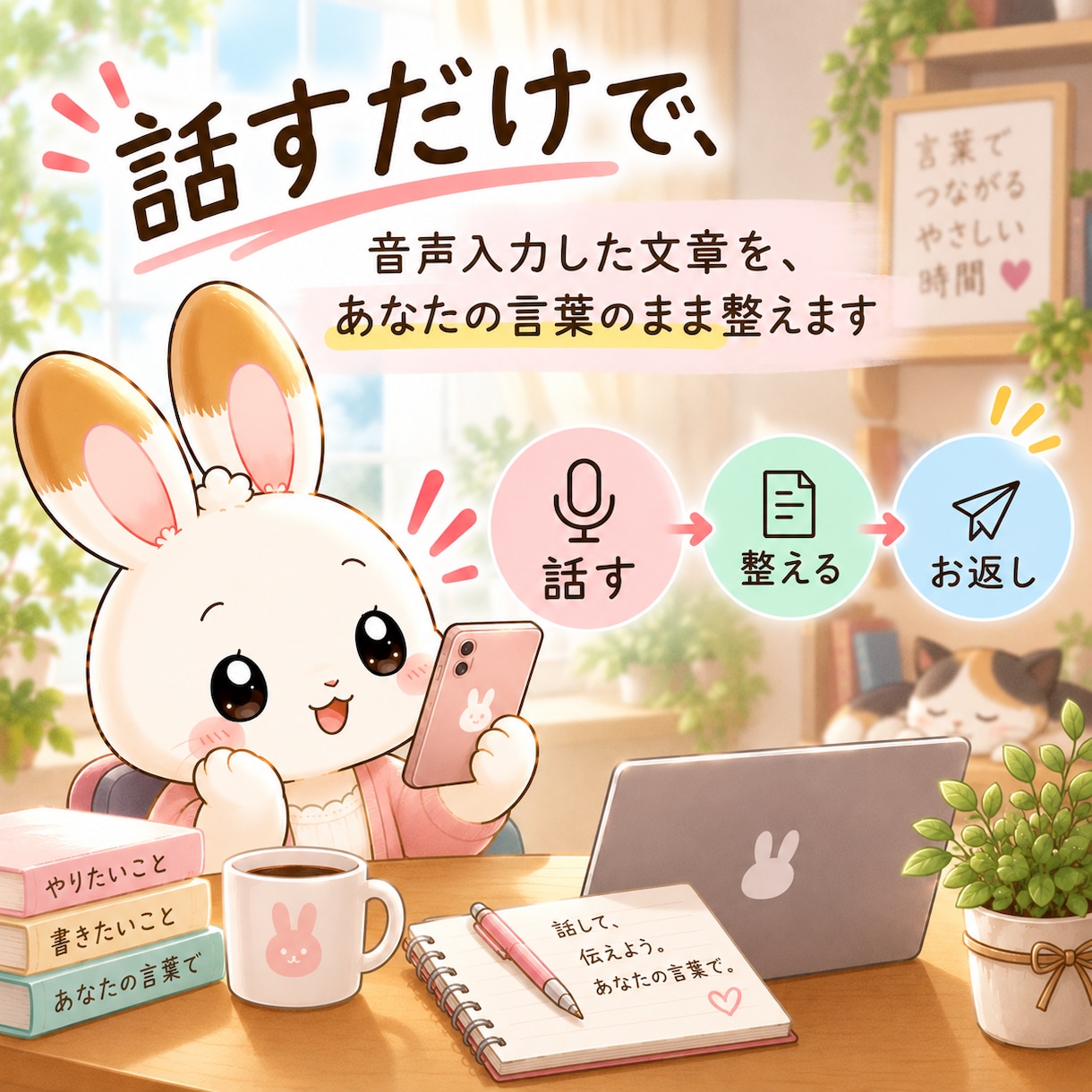 音声入力した文章を、読みやすく整えます 文章を書くのが苦手だと思っているあなたへ イメージ1