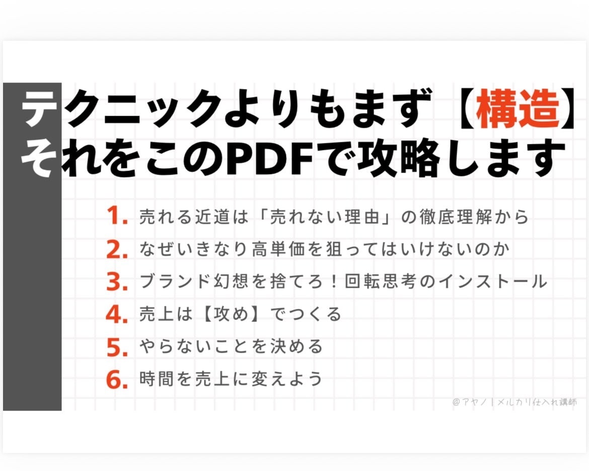 テクより習慣！メルカリ物販売上アップ思考伝授します 出品数と動かし方実践PDF＋売れない時の工程表＆守り特典付き イメージ4