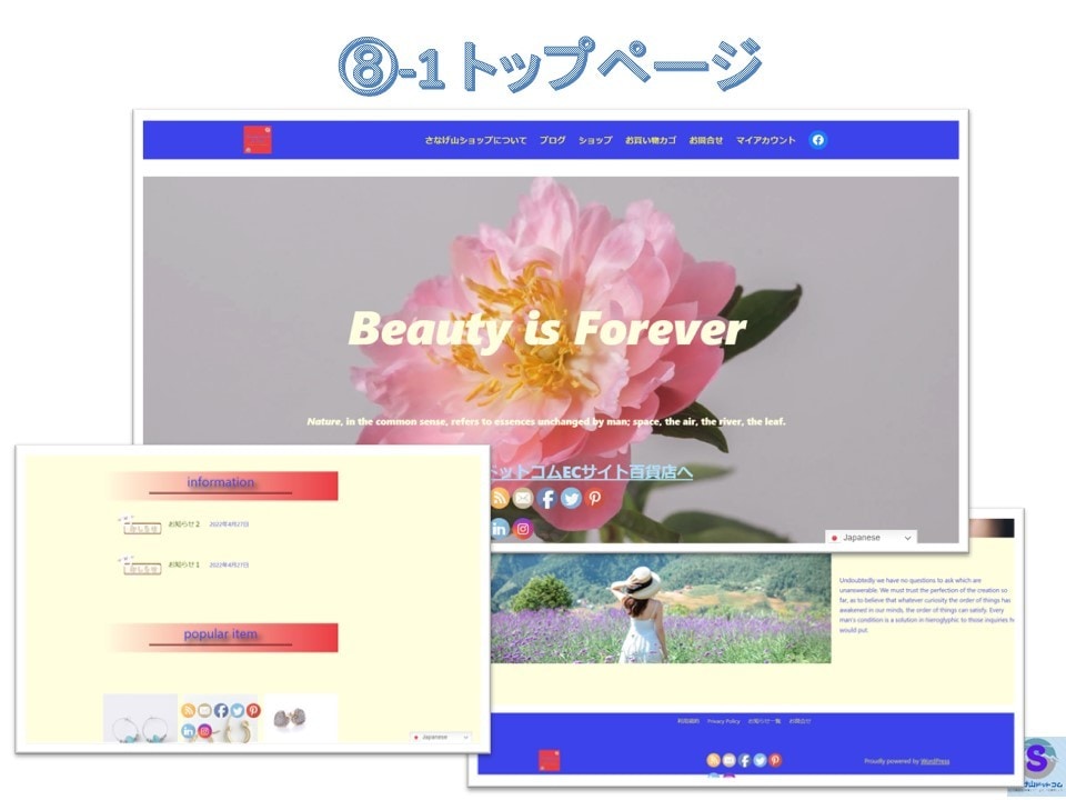 ブログを沢山掲載したショッピングサイトを構築します 独自ドメインを持った、高機能、高品質、多言語対応のECサイト イメージ9