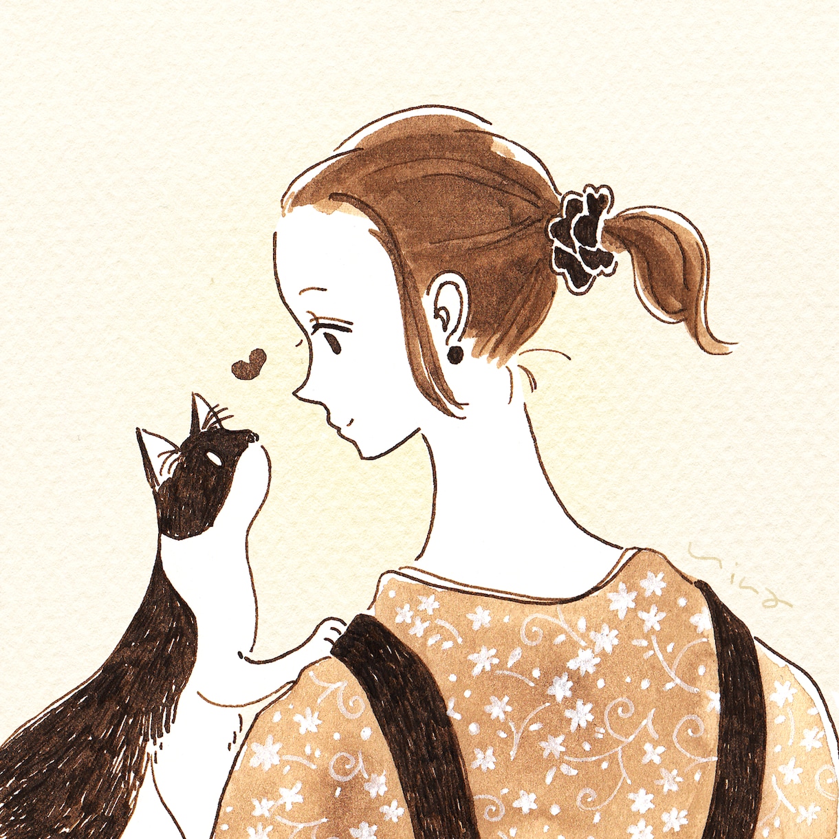 大人かわいいアイコン用イラスト描きます インク１色のみでかわいくお描きします0v0 イメージ1