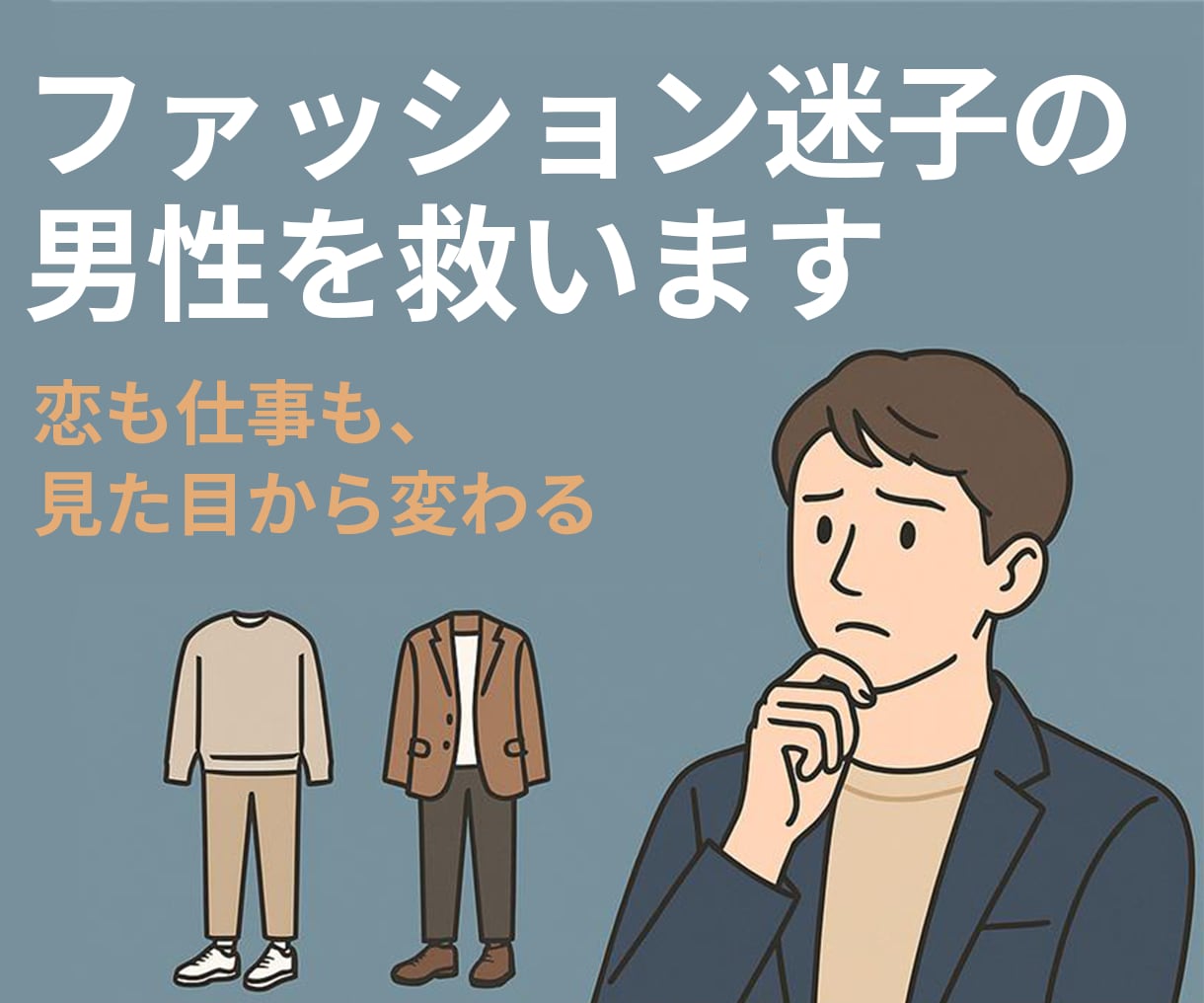 男性専用！ファッション迷子を救います チャット完結！女性目線で「何を着たらモテる？」をアドバイス！ イメージ1