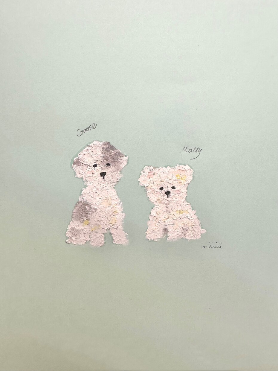 オイルパステルであなたの愛犬を可愛く描きます ゆるキャラ雰囲気とパステルカラーでアイコンにピッタリ！ イメージ4