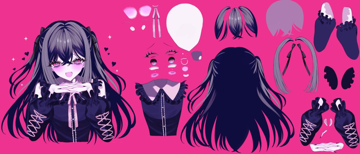 Vtuber向け✦パーツ分けキャラクター制作します かわいい✦かっこいいどちらもお任せください! イメージ2
