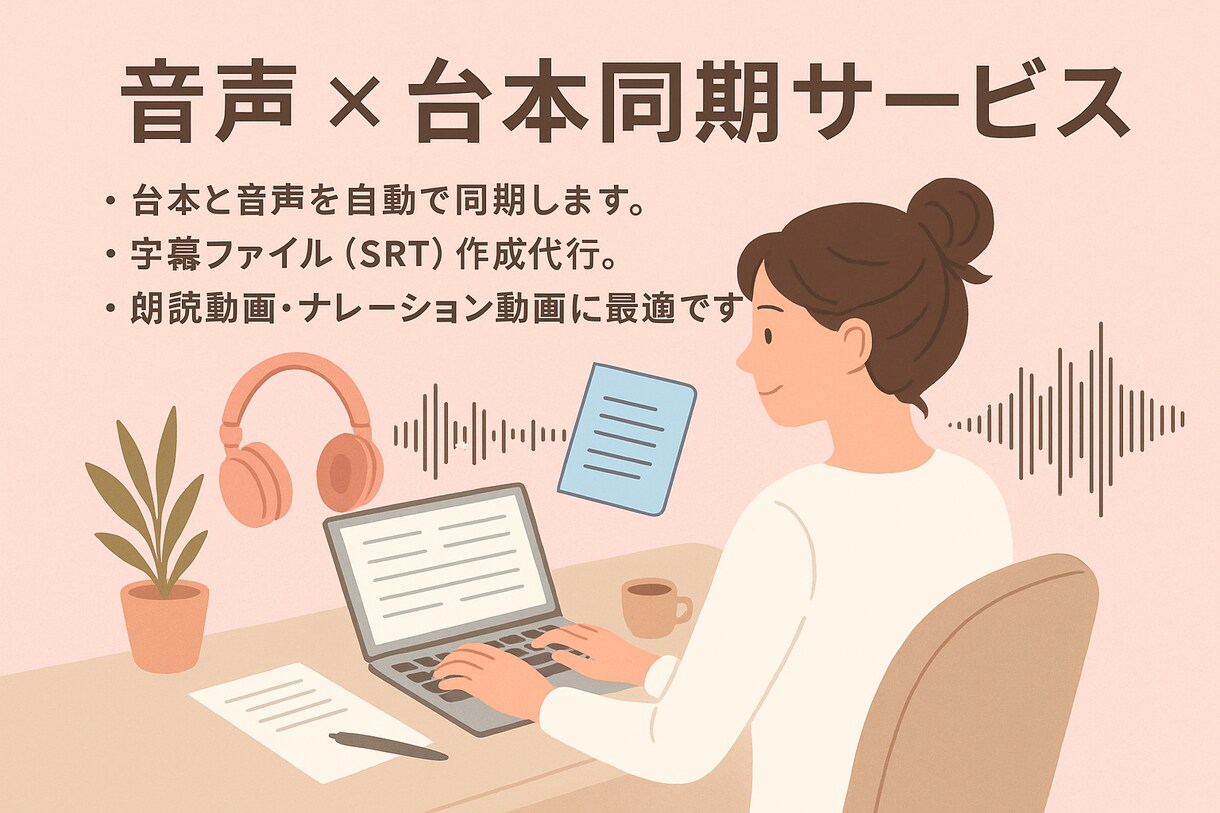 台本のコピペ不要！字幕作ります 音声と台本から字幕ファイルを作成。字幕作業“楽”しませんか？ イメージ1