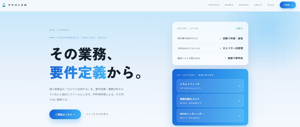 あなたの手作業を整理し最適な自動化ツールを作ります 何を自動化すべきかから一緒に整理。要件定義もお任せ イメージ1