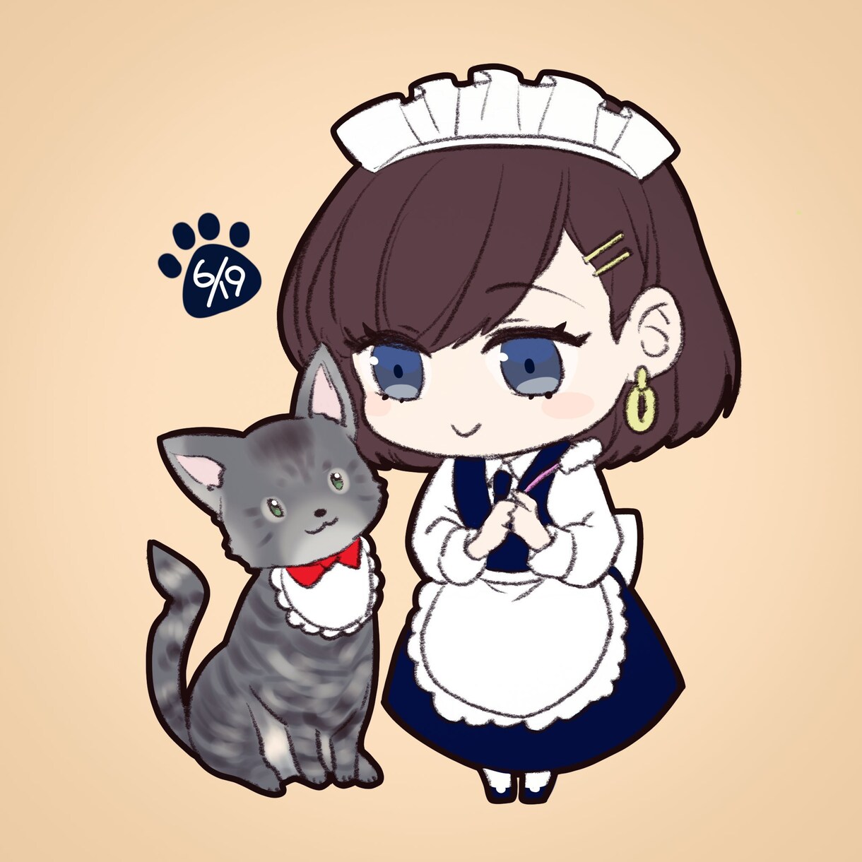 キラキラなミニキャライラスト制作いたします 一枚絵/アイコン/グッズイラスト等様々な用途に対応いたします イメージ5
