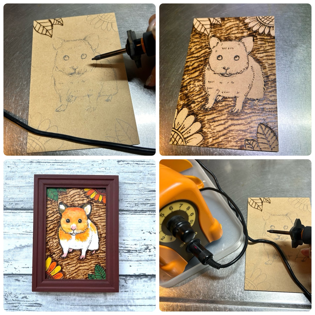 焦し絵でハガキサイズうちの子ペット似顔絵描きます ペット専門似顔絵師が焦し絵でうちの子アートを制作します イメージ4