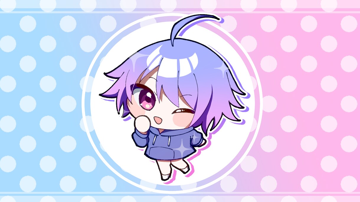 ちまっとしたミニキャラ描きます 可愛らしい二頭身くらいのミニキャラを作成します イメージ1