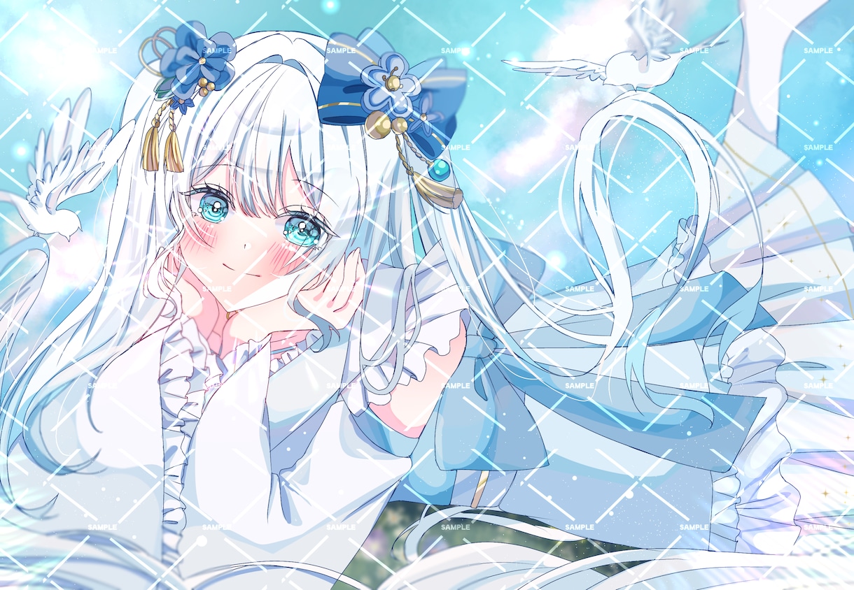 5000円！5名様限定！透明感溢れる一枚絵描きます 嬉しい納品の速さ！歌ってみたなどに可愛いイラストいかがですか イメージ10