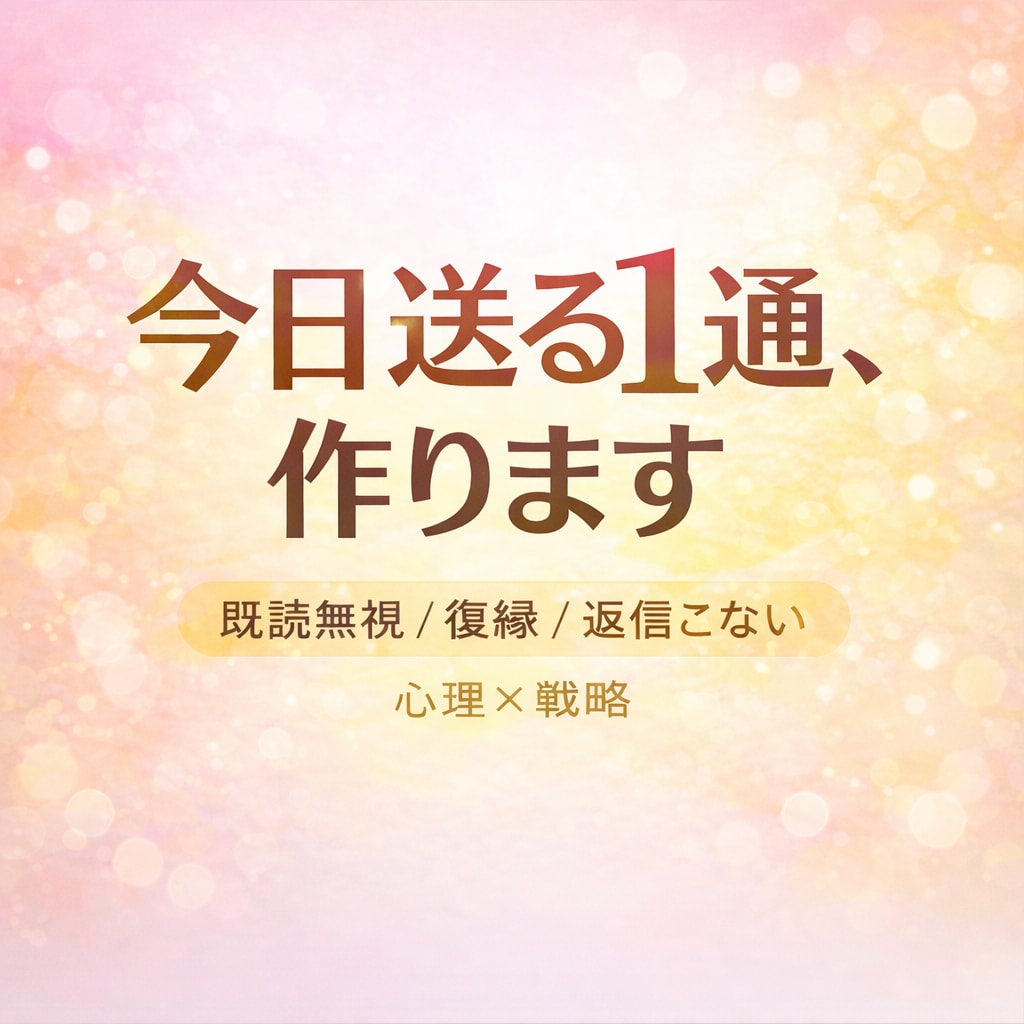 残り2枠/既読無視・復縁を“戦略で立てます 感情論ではなく、心理と戦略で状況を整理します。対策をお伝え イメージ1