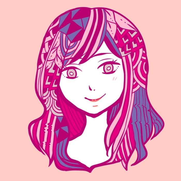 カラフル！女性の似顔絵描きます 色違いデータ合計2枚納品します イメージ3