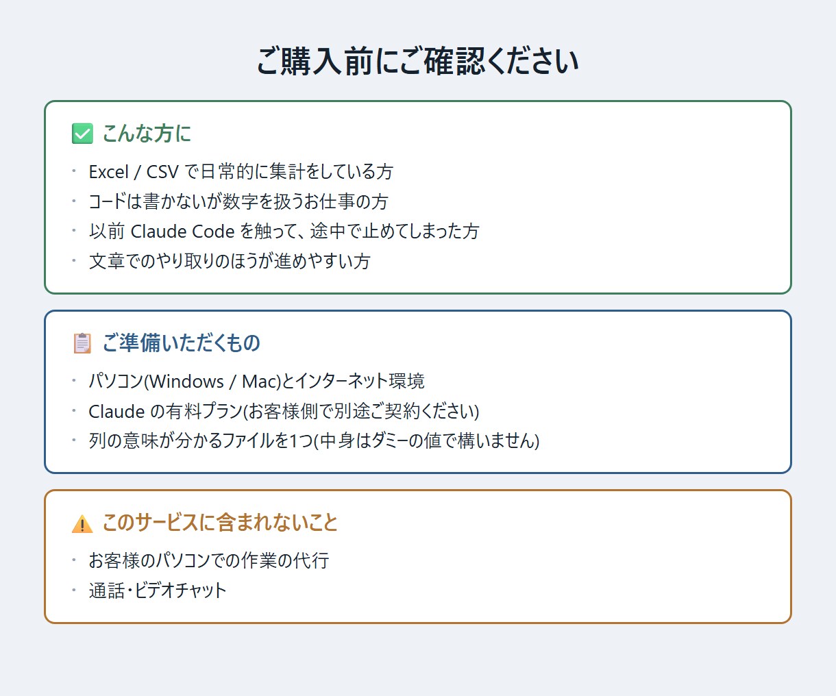 Excel集計をClaude Codeで動かします 通話なし・非エンジニア向け。7日間テキストでサポート イメージ5