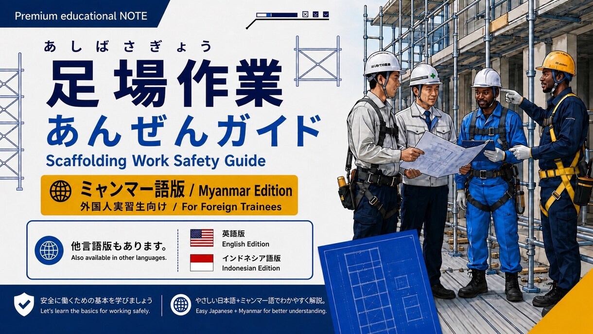 外国人向けの足場の教科書を販売します 現場経験20年監修 外国人向け足場教育5冊 ミャンマー語版 イメージ3