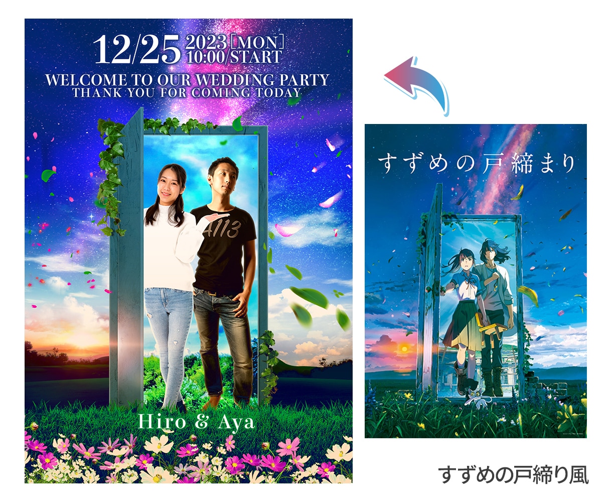 映画ポスター風なウェルカムボード作成致します イベント、記念に好きなポスター風に合成いたします。 イメージ3
