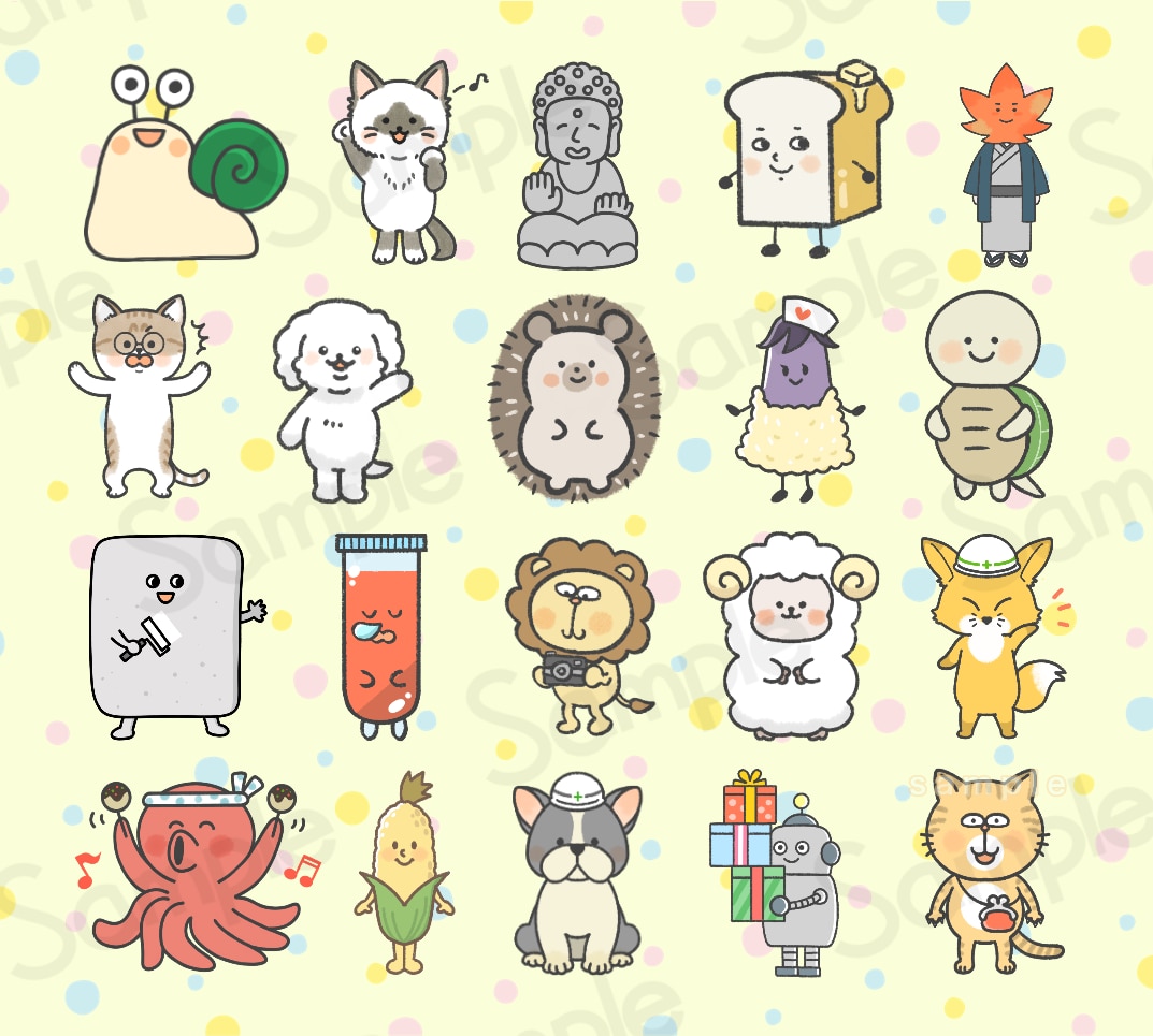 商用可！ゆるっと目を引く個性的なキャラを作成します 【ゆるかわ、きもかわ、お好みに合わせてお作りいたします♪】 イメージ10