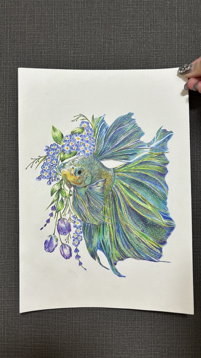 2枠限定！色鉛筆で幻想的な動物画を制作します 透明感ある美術館のような一点物アート イメージ1